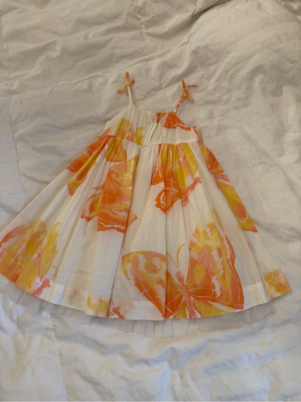 GAP White Sundress with Orange & Yellow Floral Butterflies